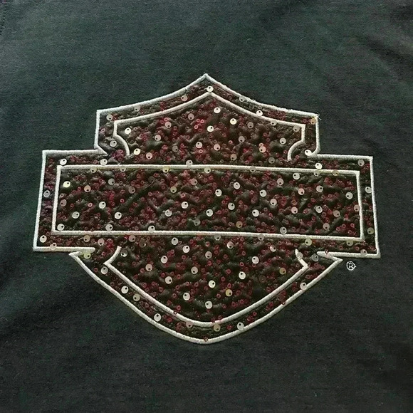 Harley Davidson Motorcycles Y2K Red Sequin Jacket - Picture 4 of 12